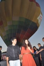 Farhan Akhtar and Vidya Balan on hot air balloon to promote Shaadi Ke Side Effects in Filmcity, Mumbai on 14th Feb 2014